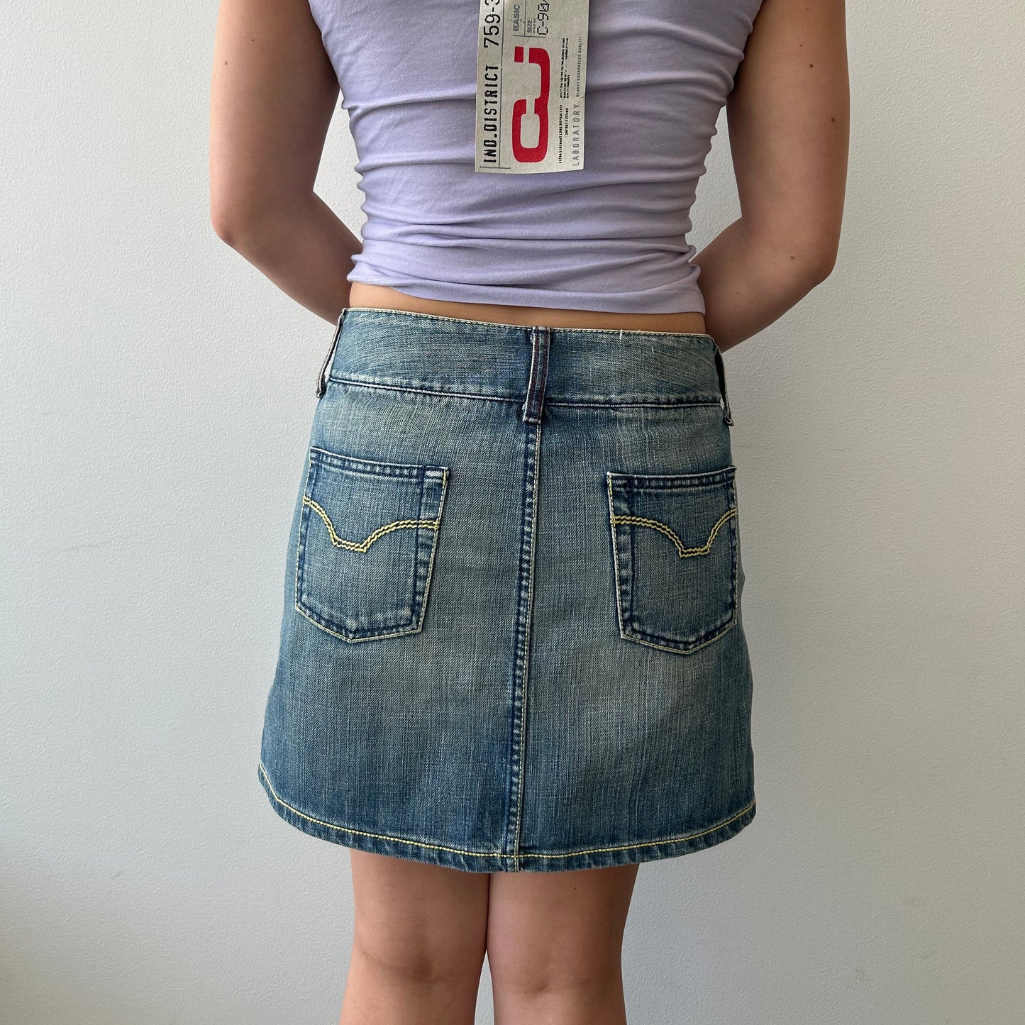 Belt denim skjørt