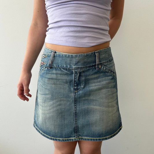 Belt denim skjørt