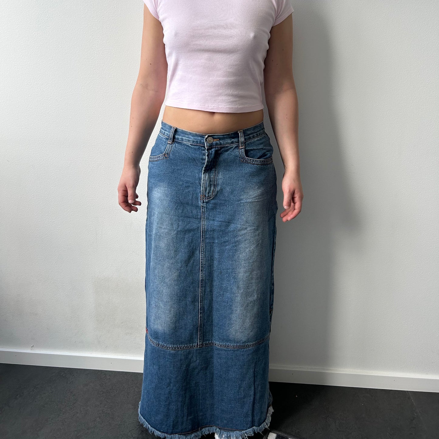 Denim maxi skjørt