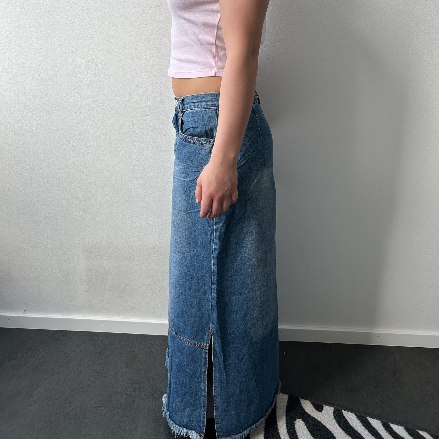 Denim maxi skjørt