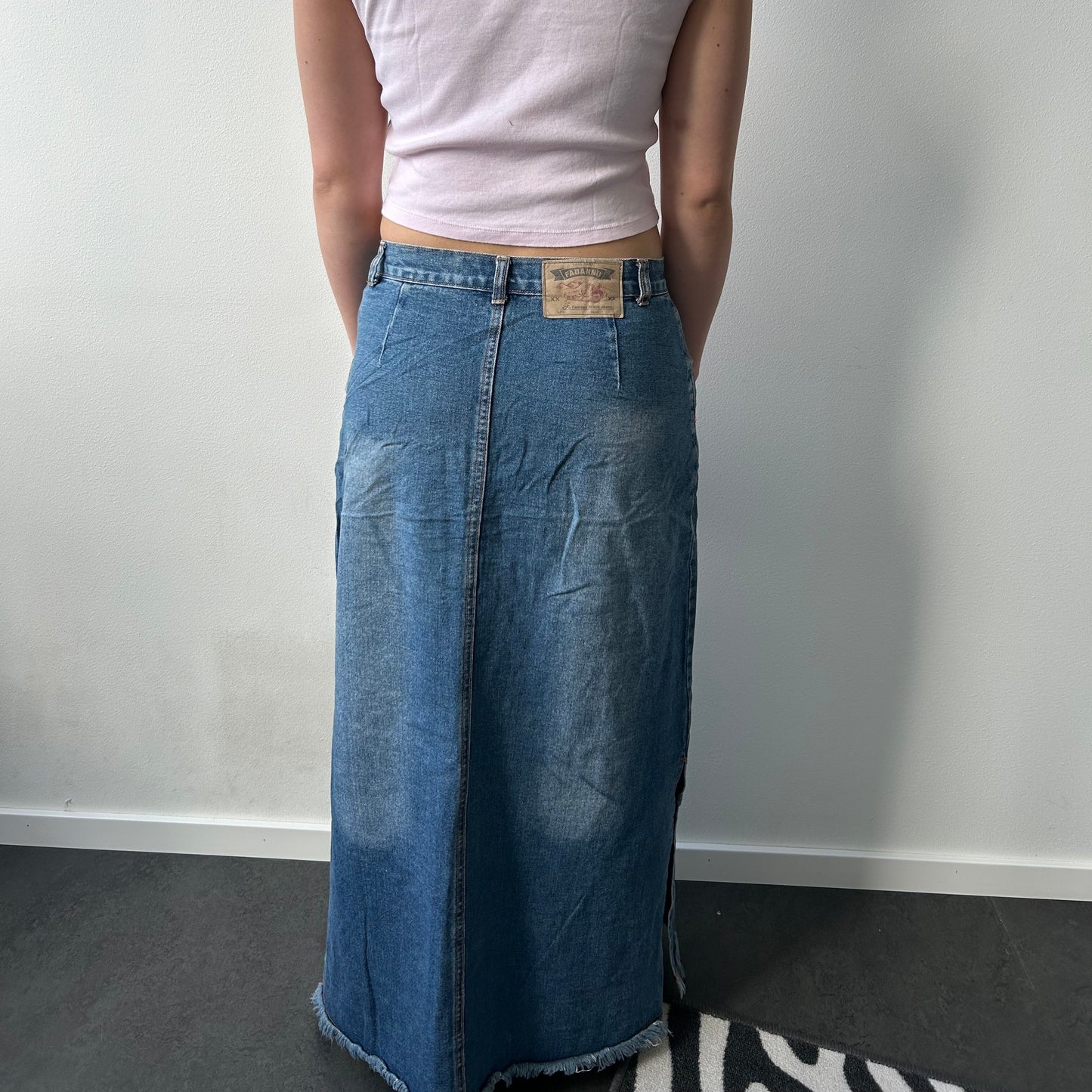 Denim maxi skjørt