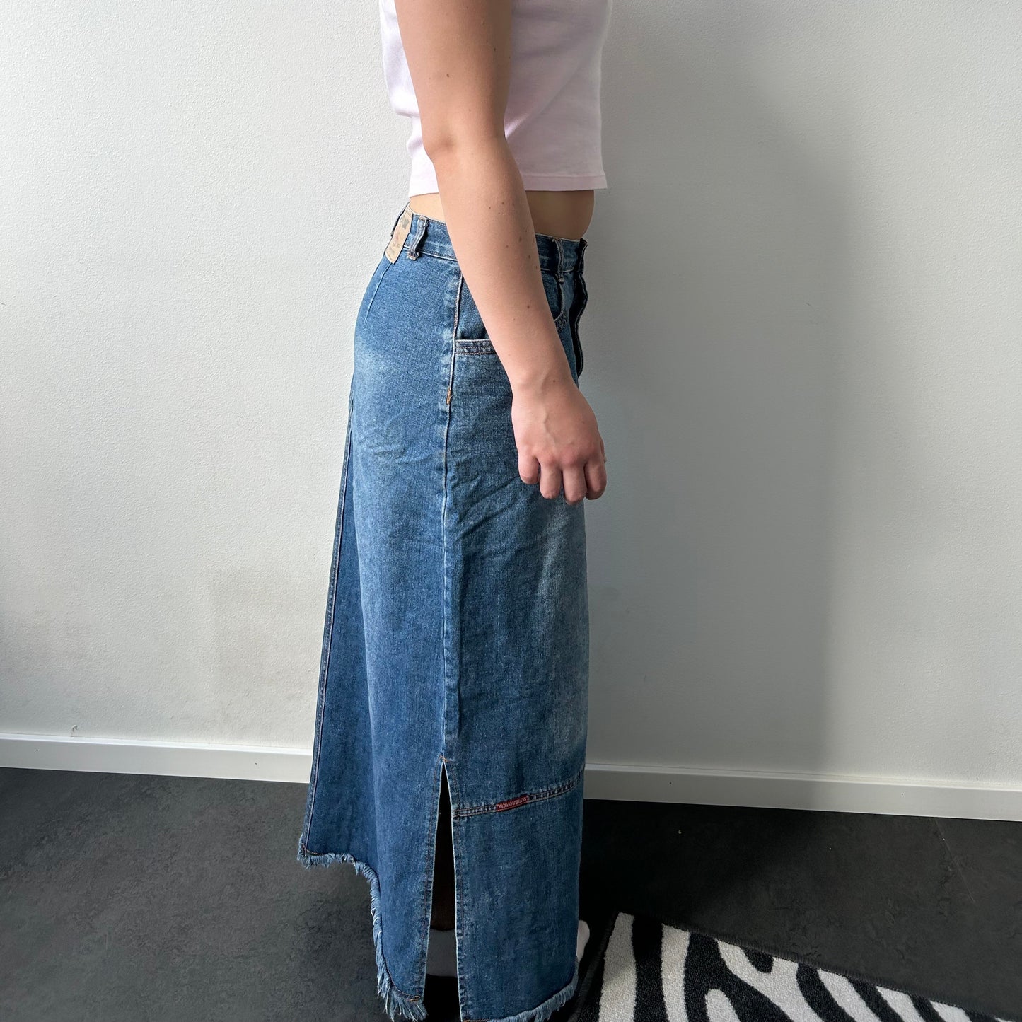 Denim maxi skjørt