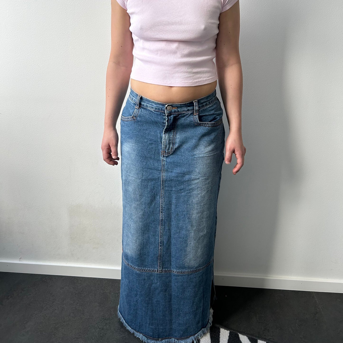 Denim maxi skjørt