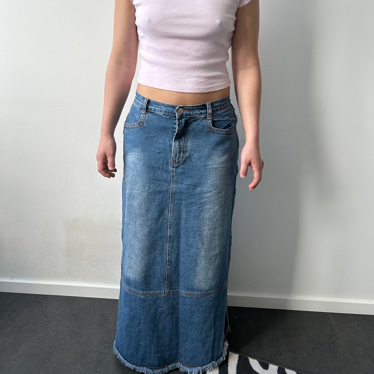 Denim maxi skjørt
