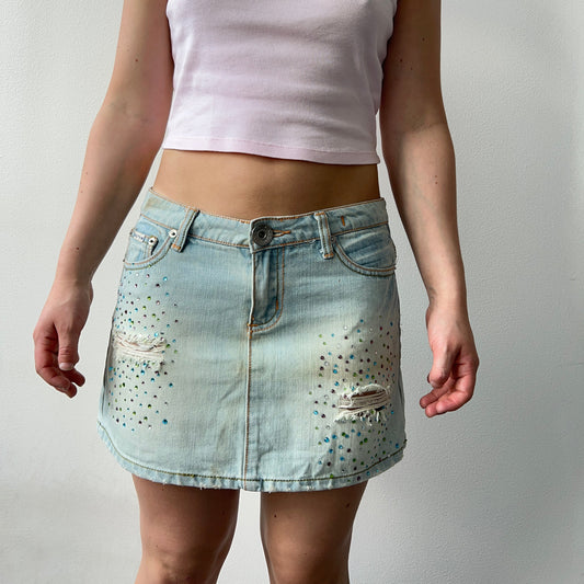 Mini denim skjørt