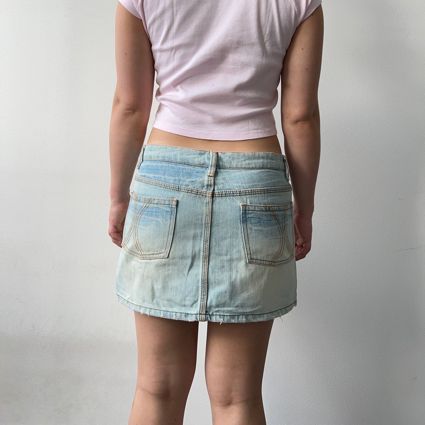 Mini denim skjørt
