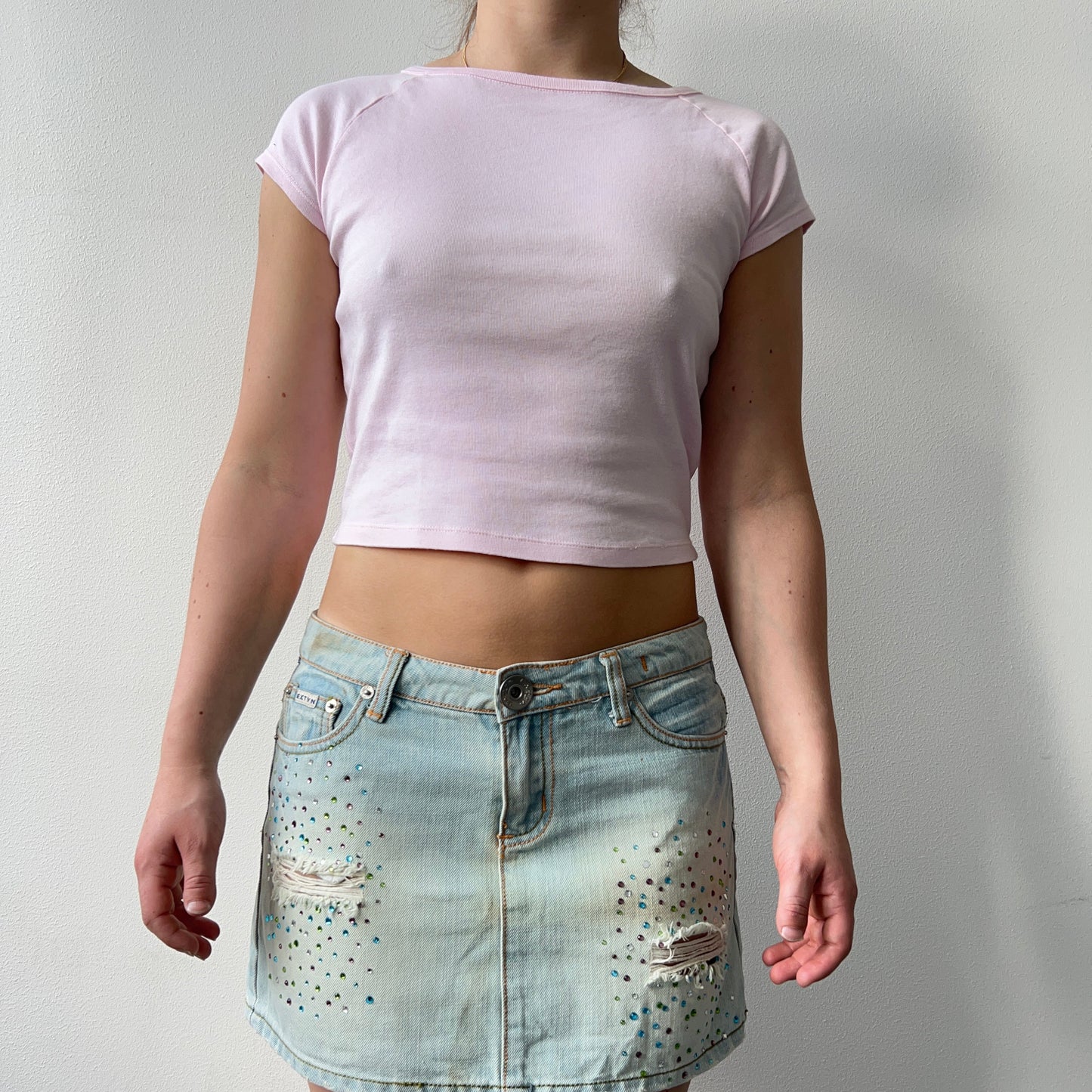 Baby pink fitted tskjorte