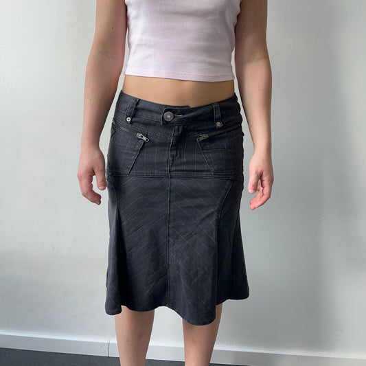 Midi denim skjørt