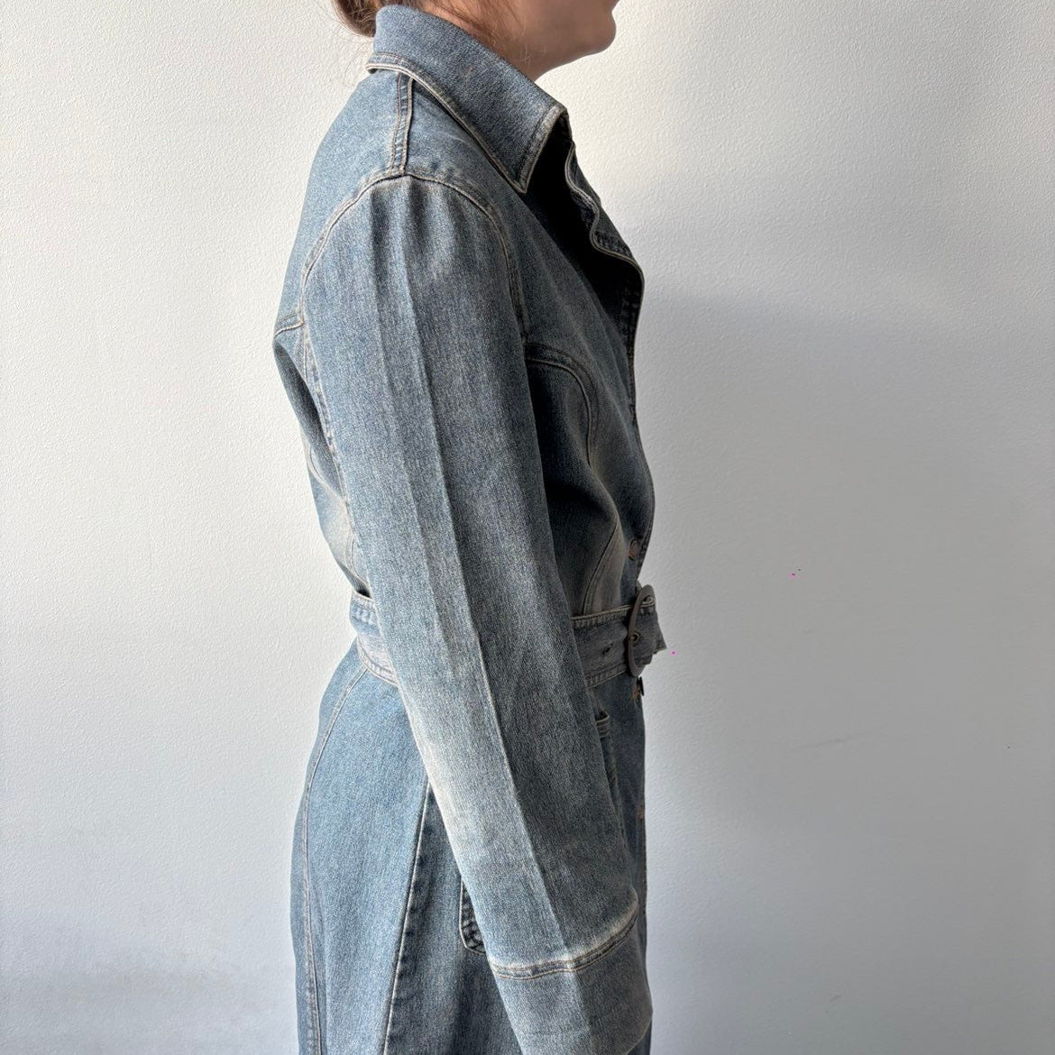 Denim trench jakke
