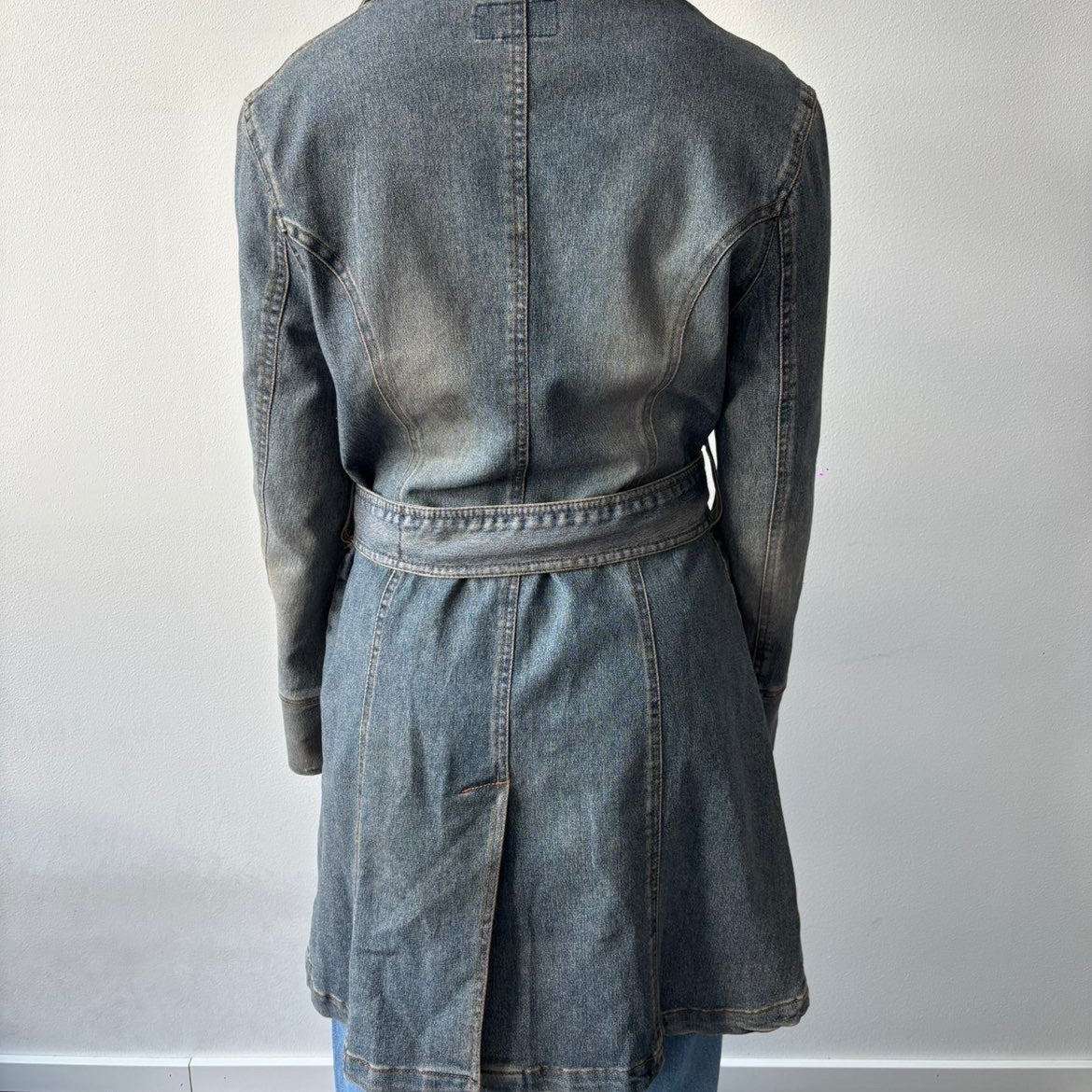 Denim trench jakke