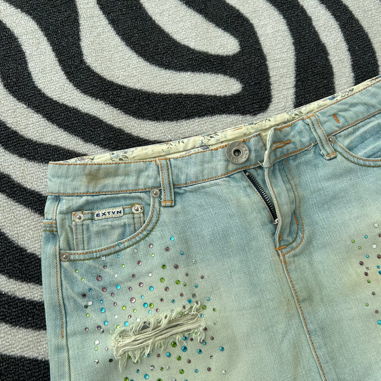 Mini denim skjørt