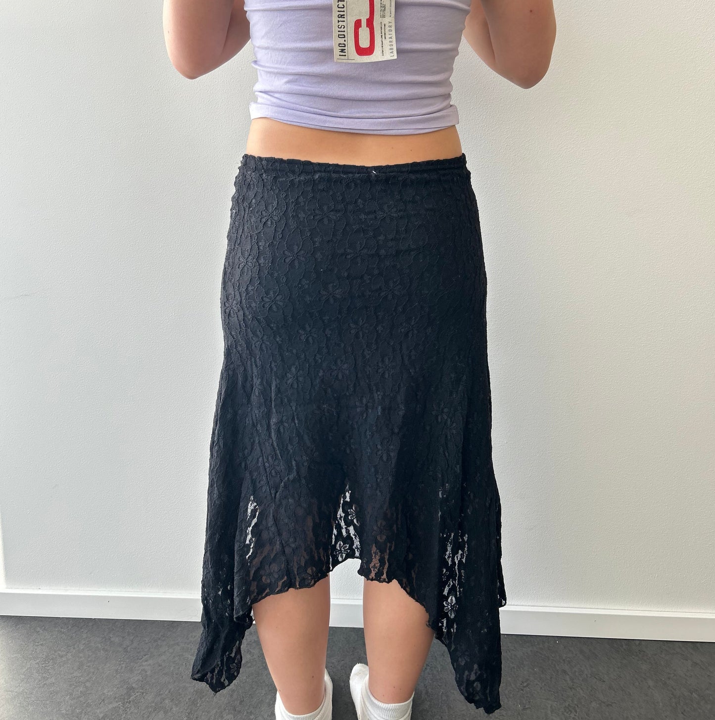Asymmetrisk lace skjørt